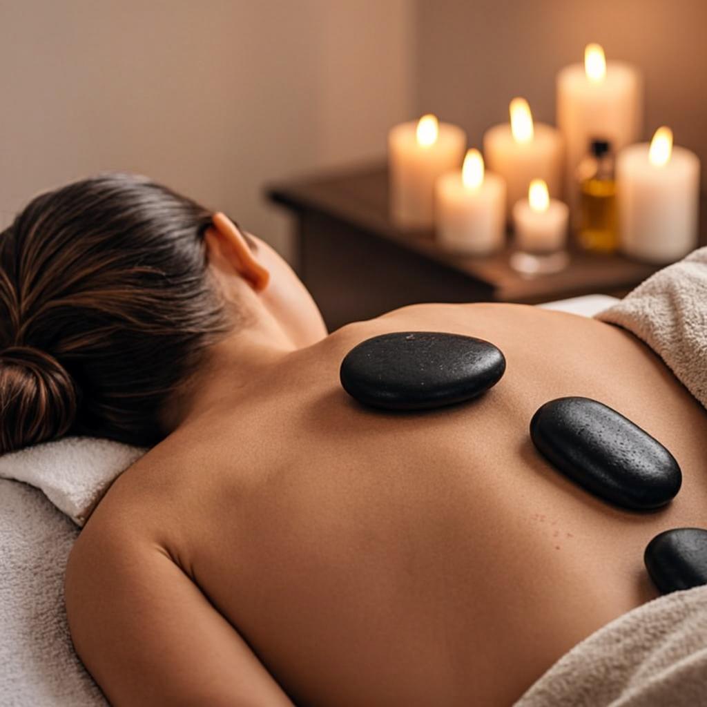 Hot stone massage treatment at our massage centre in Hyderabad